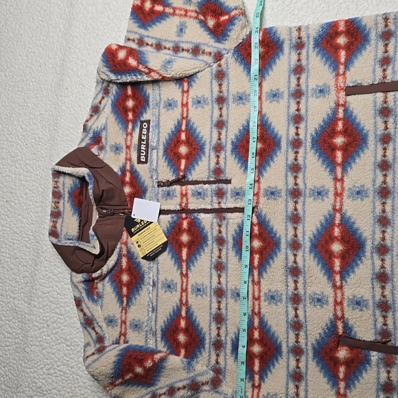 3237 NWT Burlebo Mountain Fleece Sherpa - Quarter Zip - Arizona Aztec Lg - Picture 7 of 10